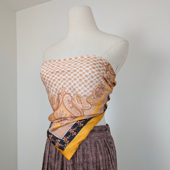 *Free with Purchase* Bandana Print Scarf Top Tube Sleeveless Strapless Paisley - Picture 6 of 6
